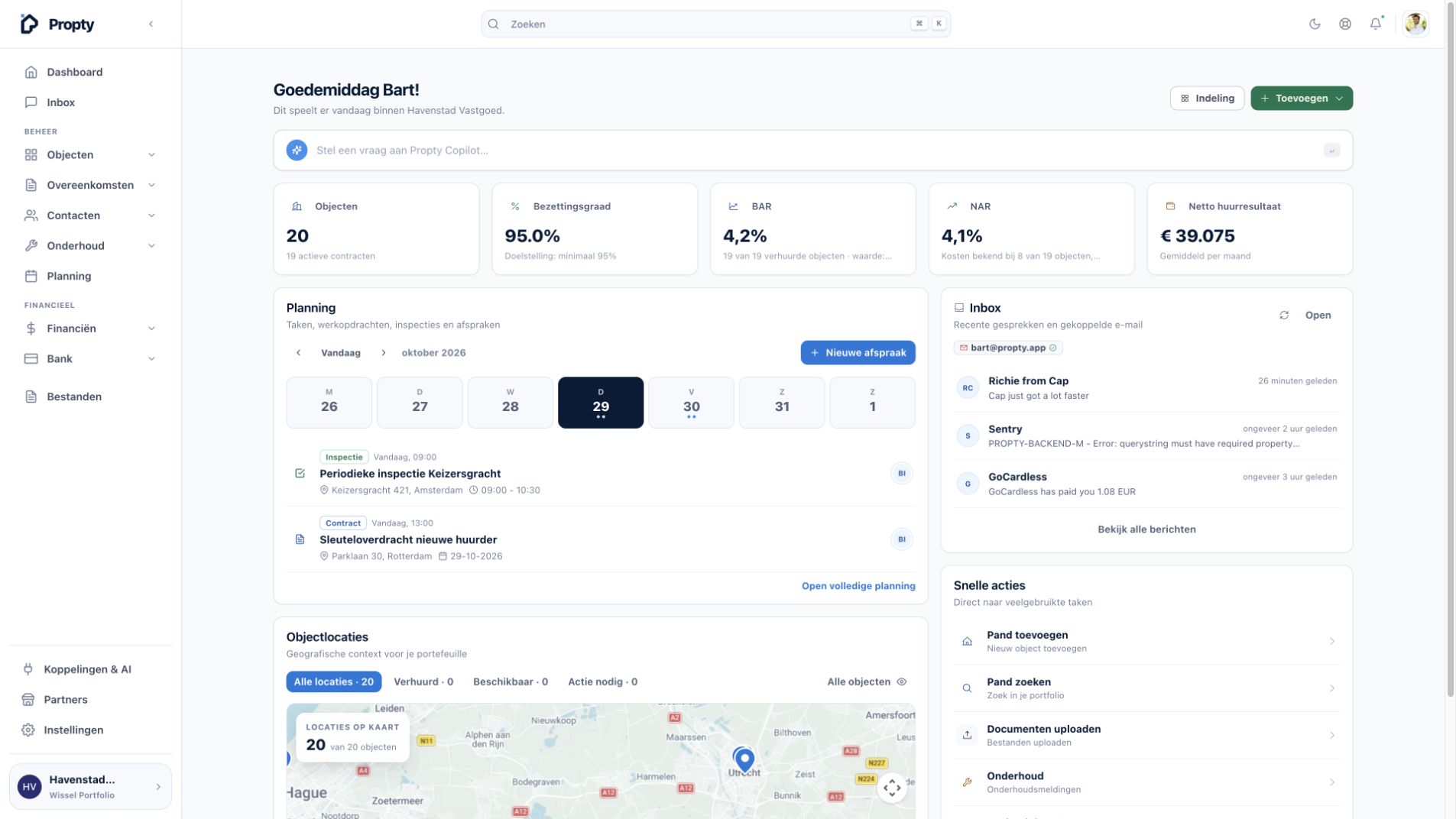 Financiële opvolging op het dashboard